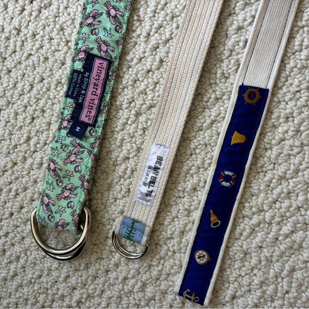 Vineyard Vines and bean belts size 18m to 3t ish